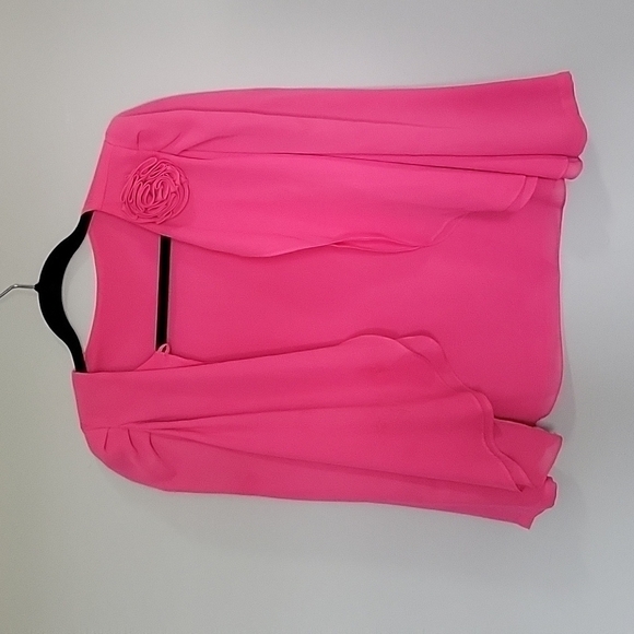 Pink cardigan, pink blouse, size Small - Picture 1 of 6